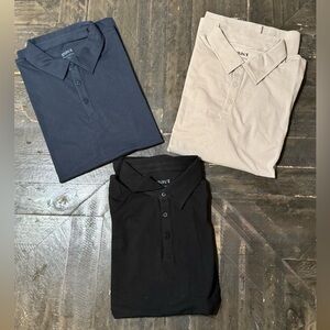 Pact Men's Polo Collar Shirts - Navy, Beige, and Black